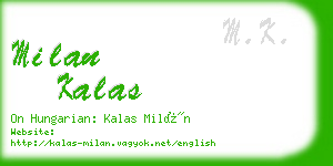 milan kalas business card